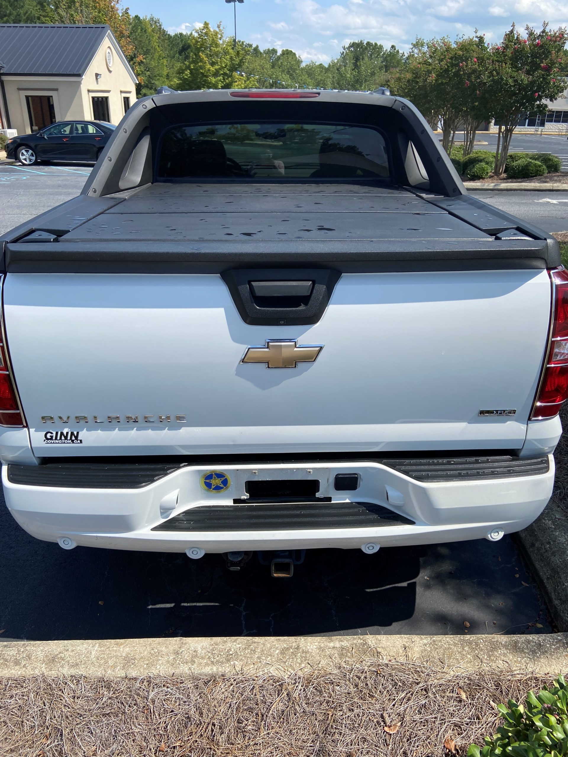 Truck bed of large White Chevrolet