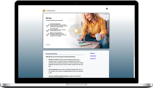 Bill Pay System mockup on laptop