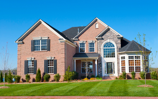 Middle class home sitting on hill